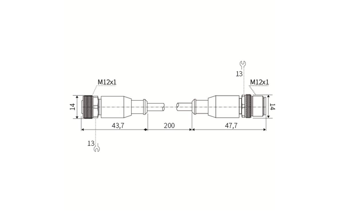 Verbindungsleitung M12/M12 4P PUR 2m IP67 - 2 m - AA209 - autosen