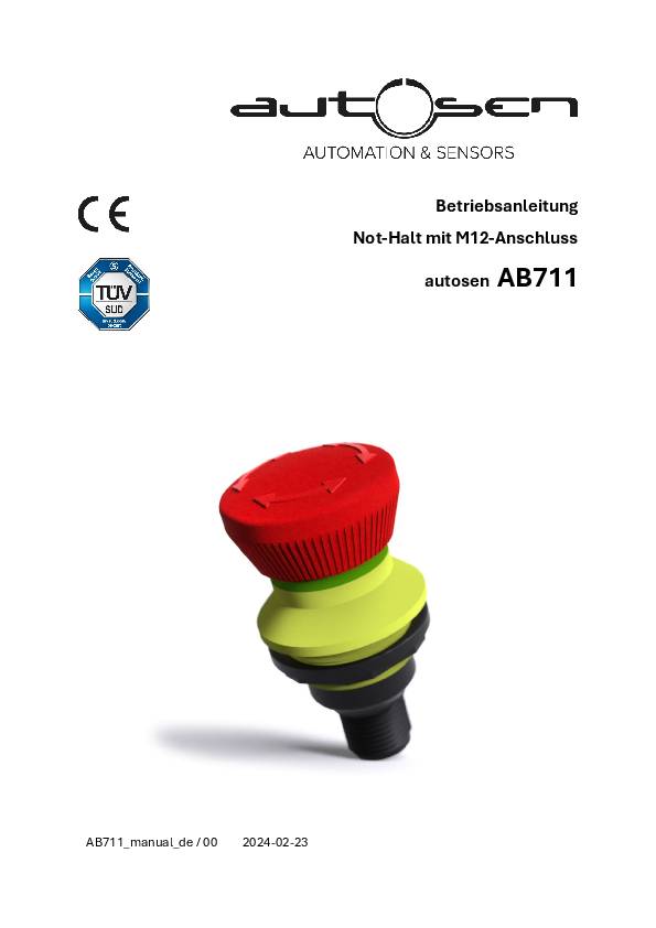 Not-Aus-Taster / Not-Halt-Taster - AB711 - autosen