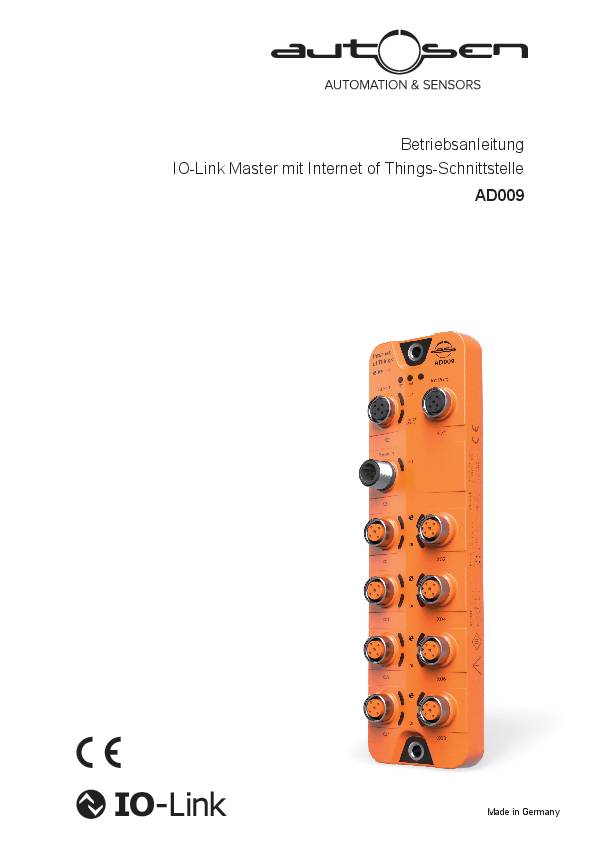 IO-Link Master mit IoT-Schnittstelle - AD009 - autosen