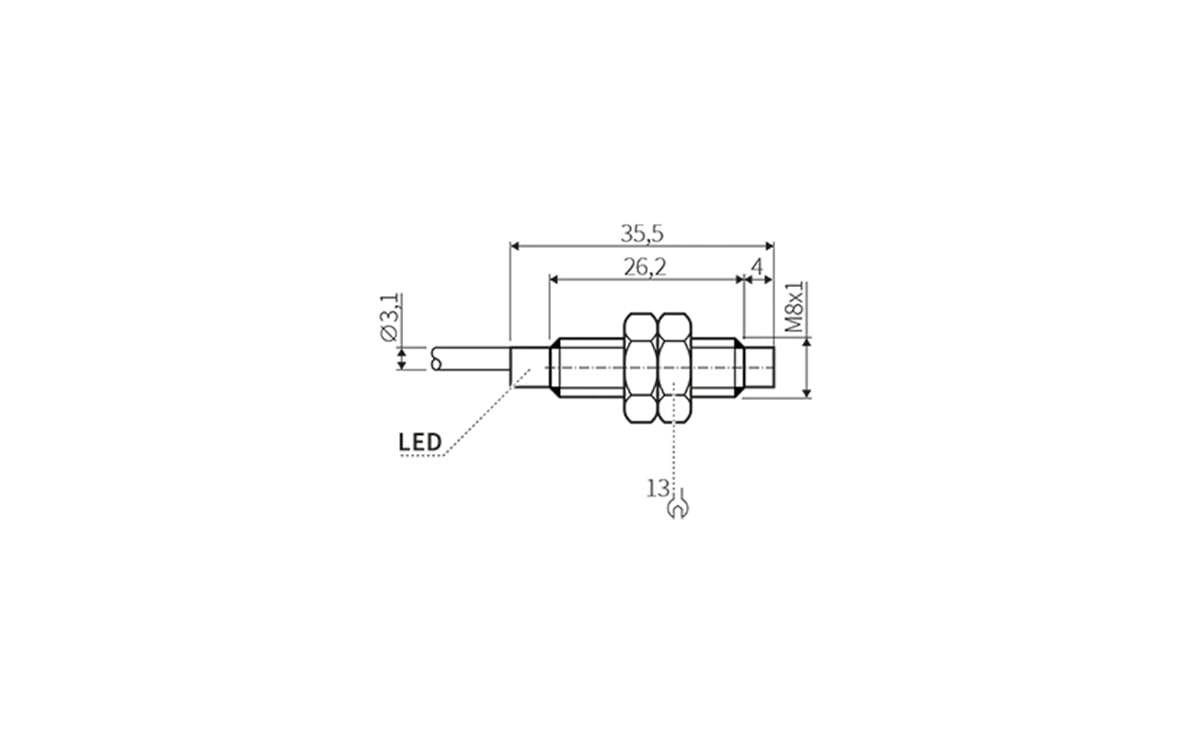 Induktiver Sensor M8 4mm IP67 - M8 - AI904 - autosen