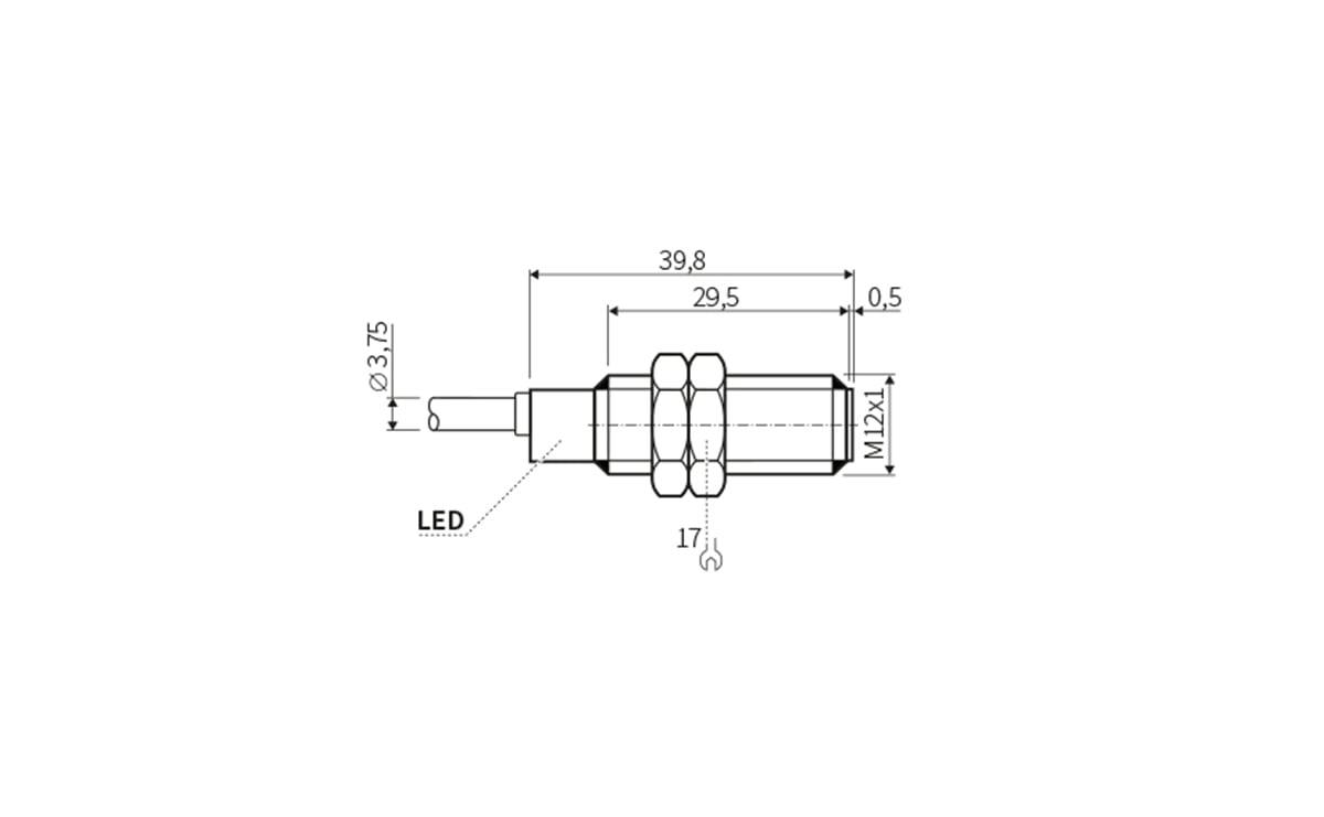 Induktiver Sensor M12 4 mm IP67 - M12 - AI907 - autosen