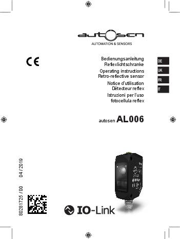 Laser-Reflexlichtschranke - AL006 - autosen