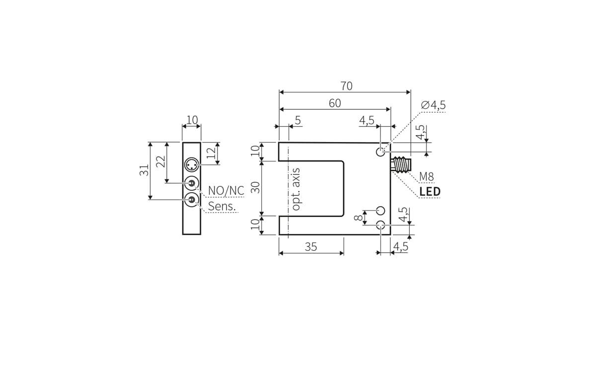 Laser-Gabellichtschranke 30 mm - AL901 - autosen