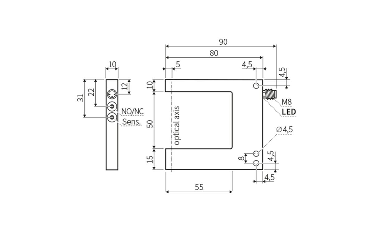 Laser-Gabellichtschranke 50 mm - AL902 - autosen