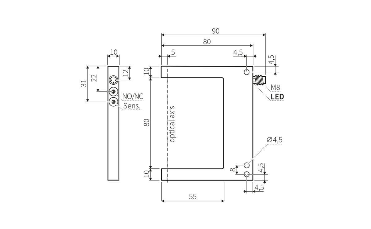 Laser-Gabellichtschranke 80 mm - AL903 - autosen