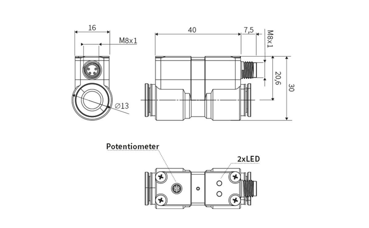 Pneumatik-Druckschalter - Push-In 8 mm - 10 bar - AP303 - autosen