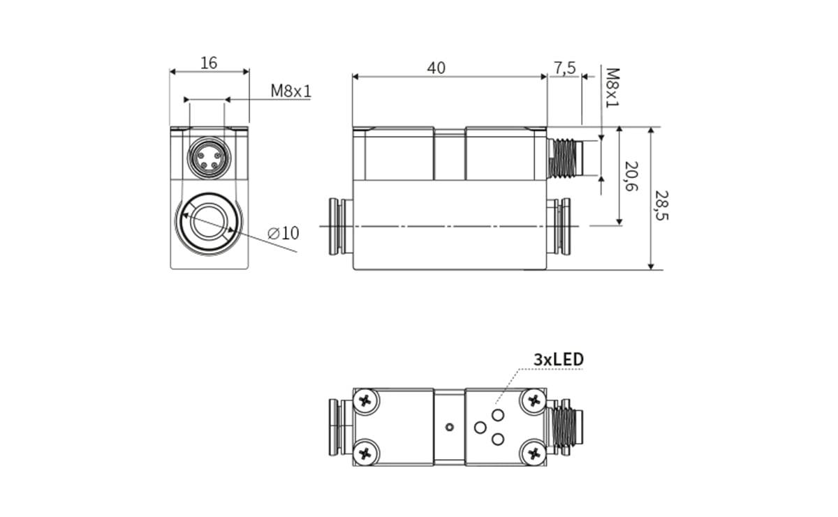 Pneumatik-Druckschalter - Push-In 6 mm - 10 bar - AP305 - autosen