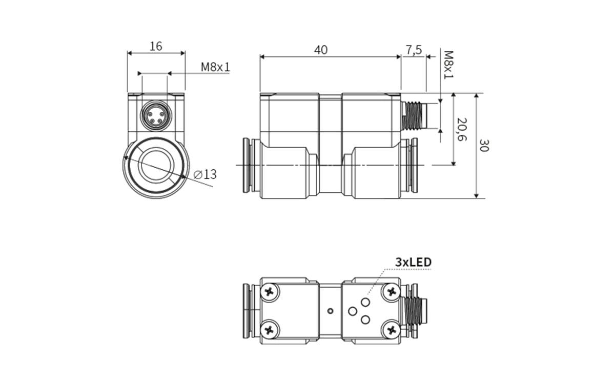 Pneumatik-Druckschalter - Push-In 8 mm - 10 bar - AP306 - autosen