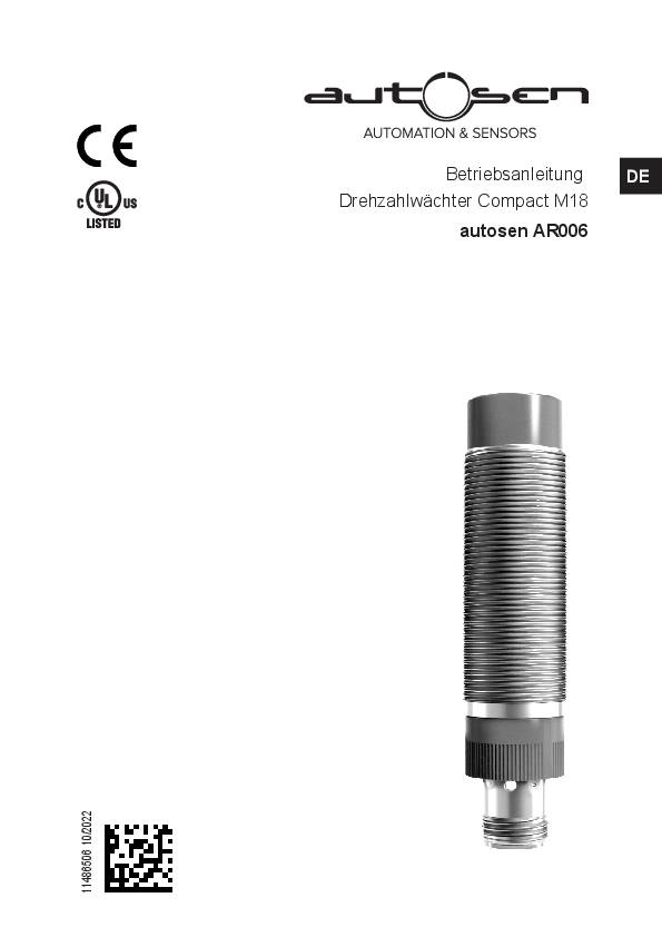 Drehzahlsensor mit IO-Link - M18x1 - M12,Kontakte vergoldet,4-Polig - AR006 - autosen