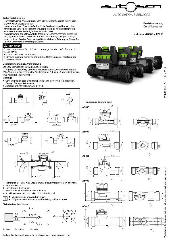 Vortex-Durchflussmesser G1A - AS009 - autosen
