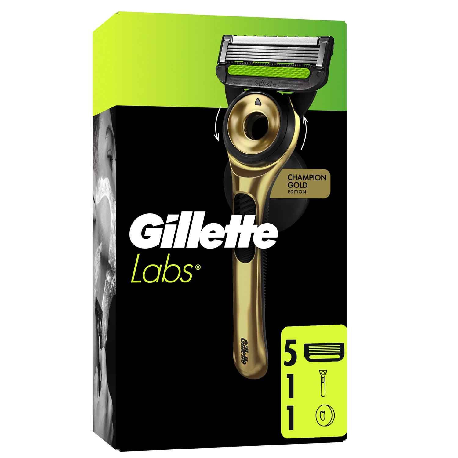 Gillette Labs Champion Gold Edition Rasierer mit Reinigungs-Element