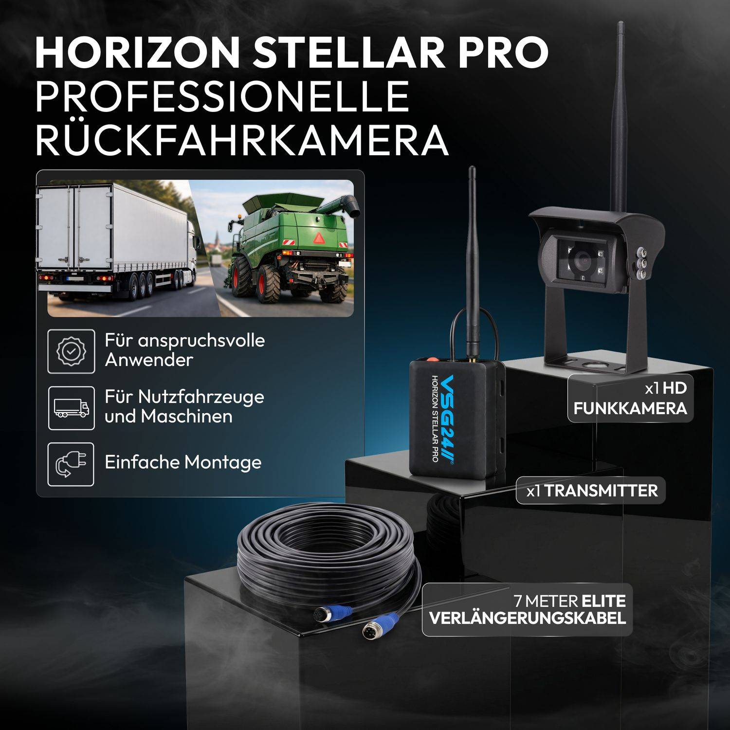VSG24 Erweiterungs-FUNK Rückfahrkamera HORIZON STELLAR PRO | TRANSMITTER