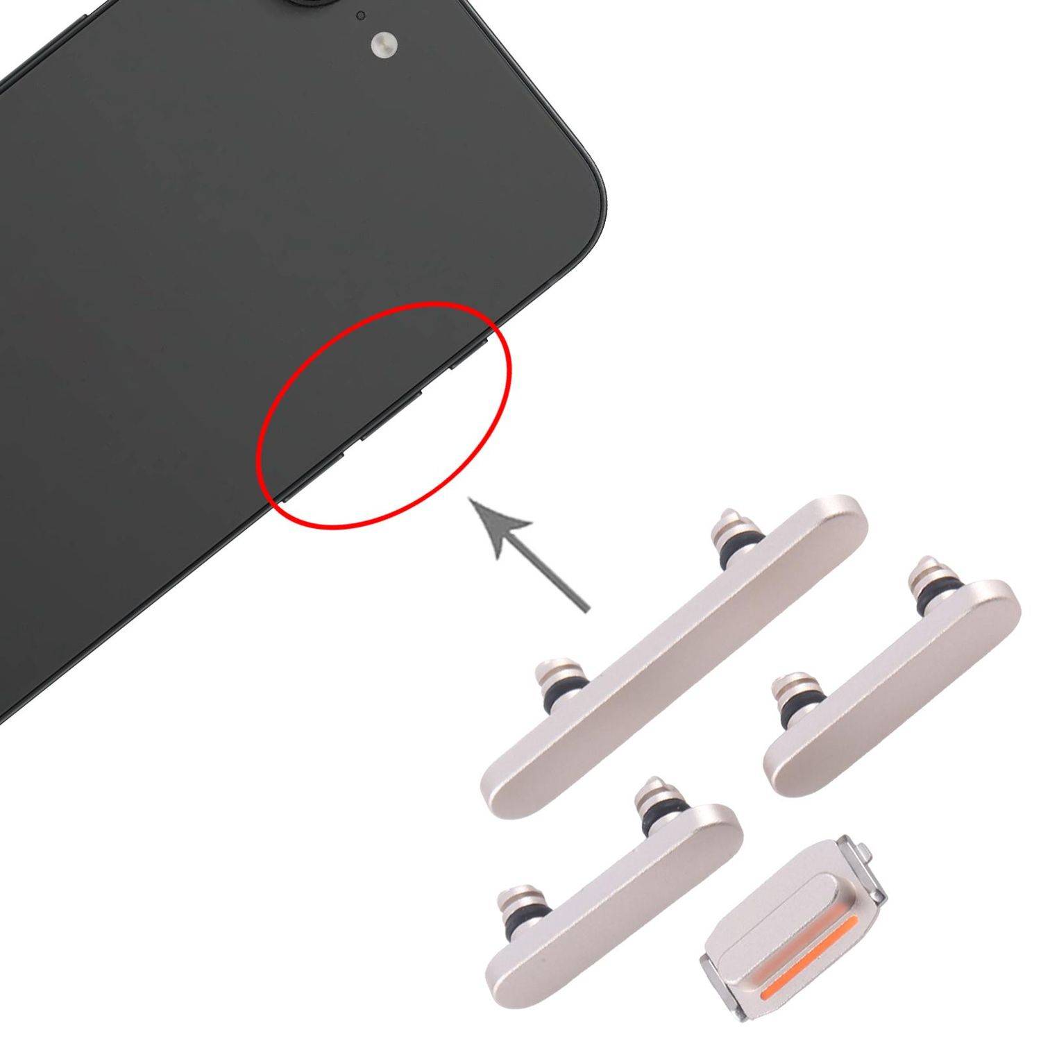 Für Apple iPhone 16e Power- und Lautstärkeregler Ersatzteil Silber