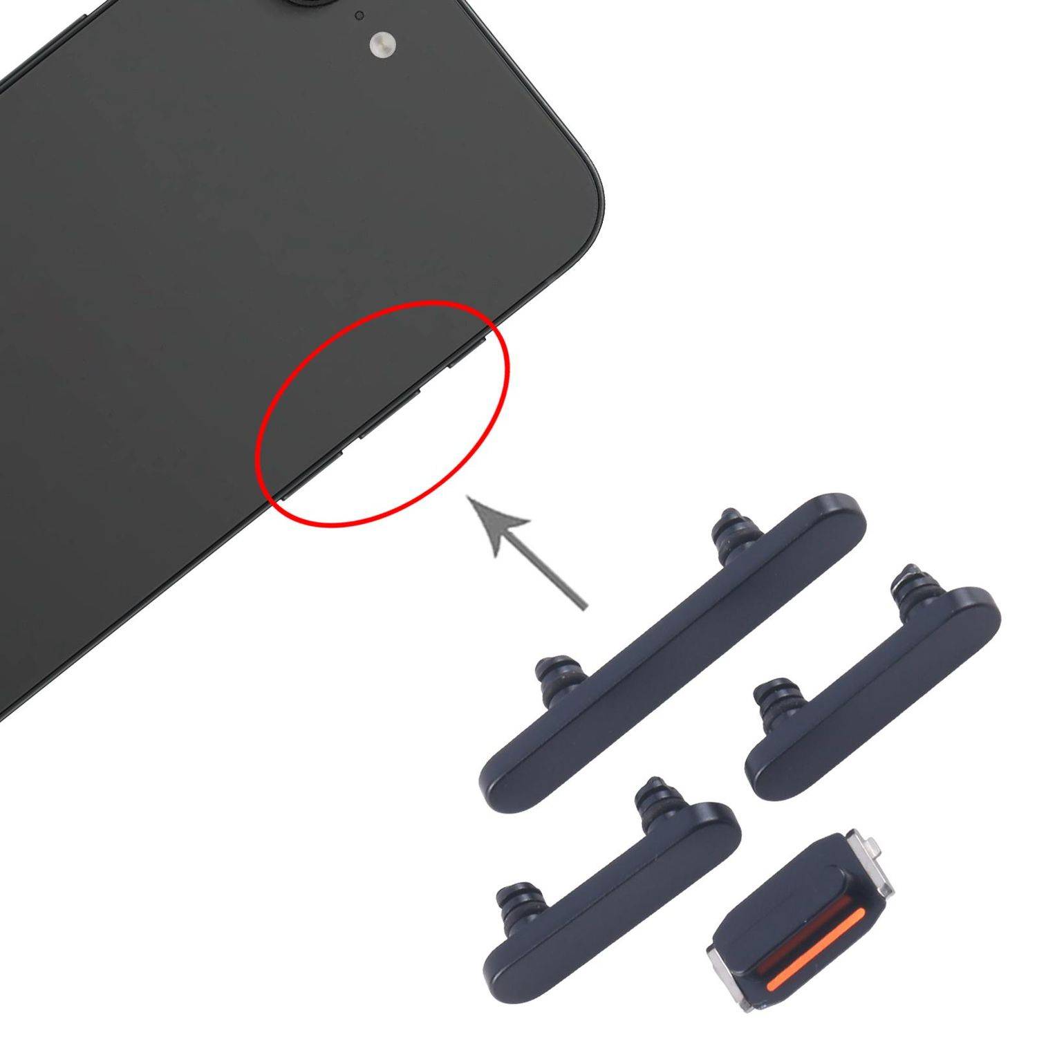 Für Apple iPhone 16e Power- und Lautstärkeregler Ersatzteil Schwarz