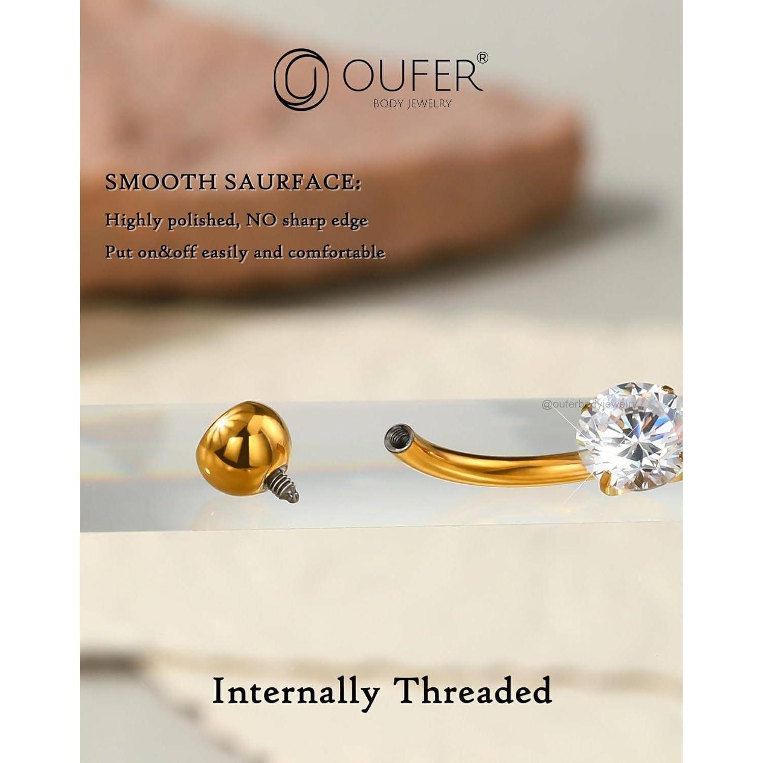 Bauchnabelpiercing Titanium 14G Gold Teardrop Navel Bars Belly Button