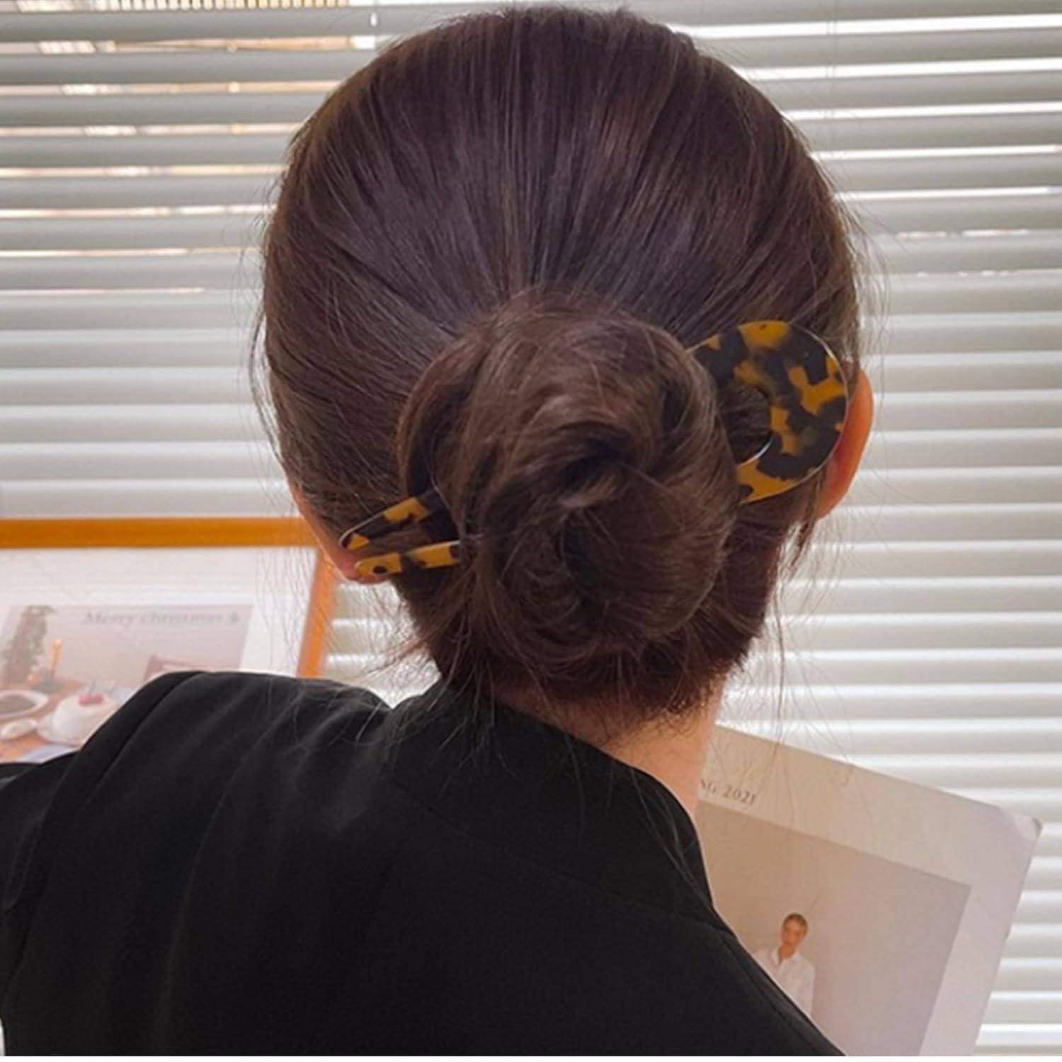 2er Set französische Haarnadeln Chignon U-förmig für Frauen