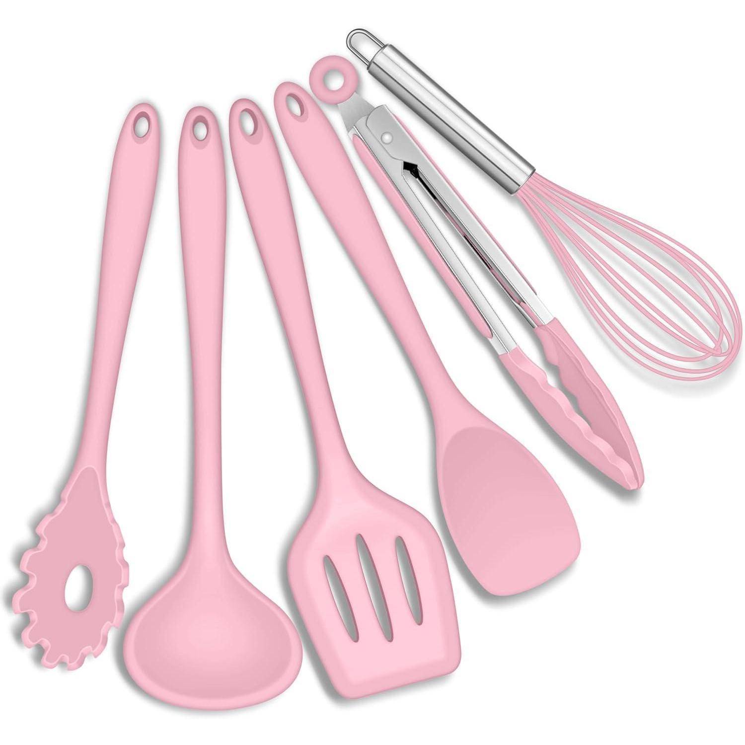 Küchenutensilien Set 6 Stück Silikon Pfannenwender antihaft Rosa
