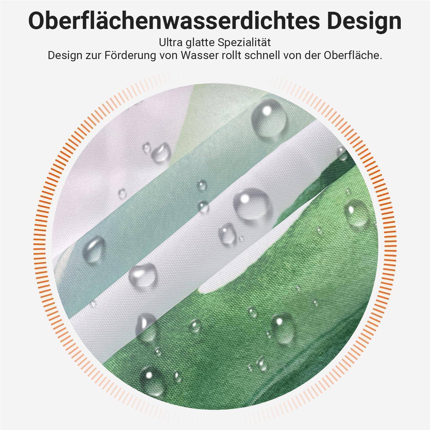 Design mit wasserabweisender Oberfläche, der Regentropfen auf Stoff zeigt und die ultraglatte sowie wasserabweisende Eigenschaften hervorhebt.