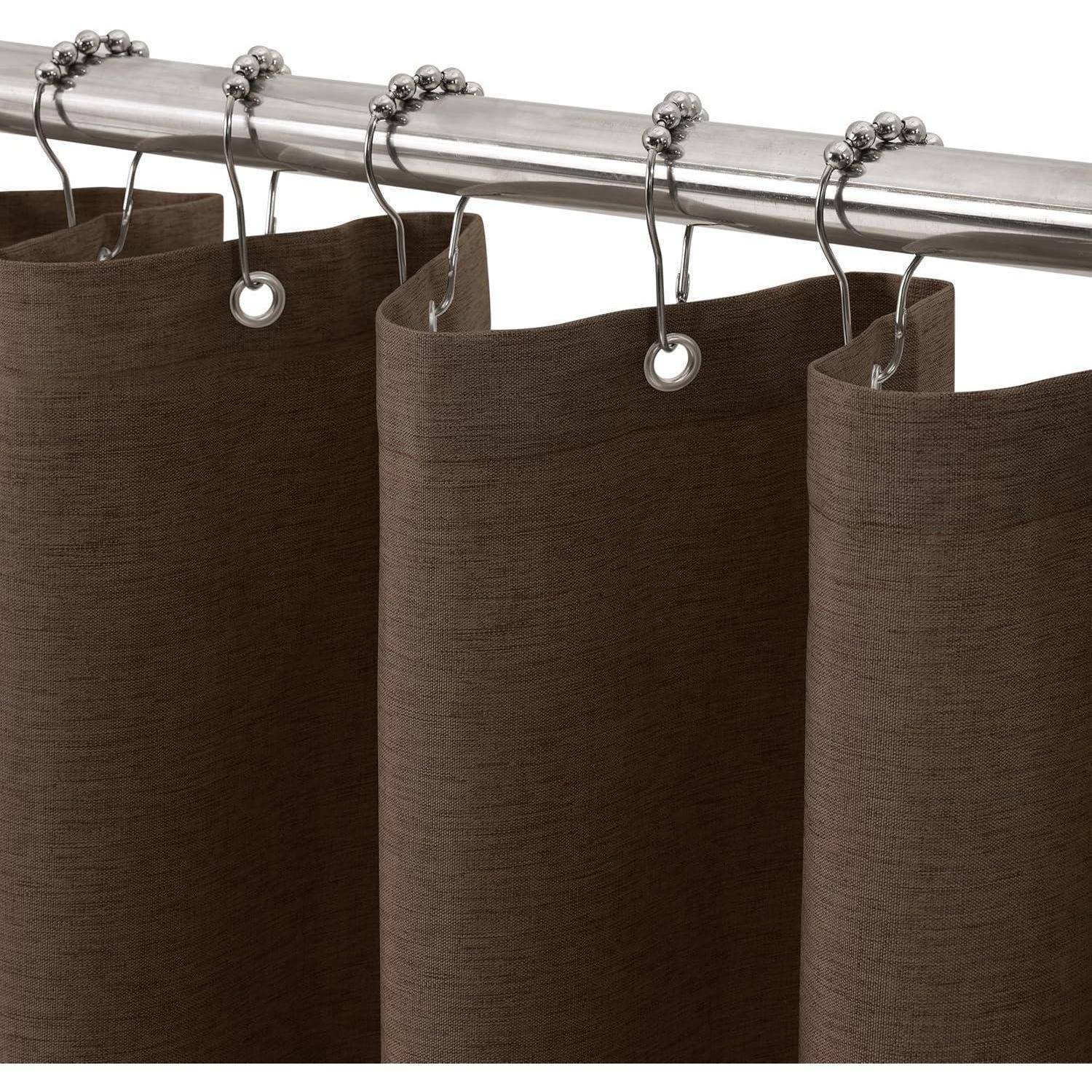 Duschvorhang 92x182cm Leinen Leinen Braun H182 x B92 cm 1er Pack