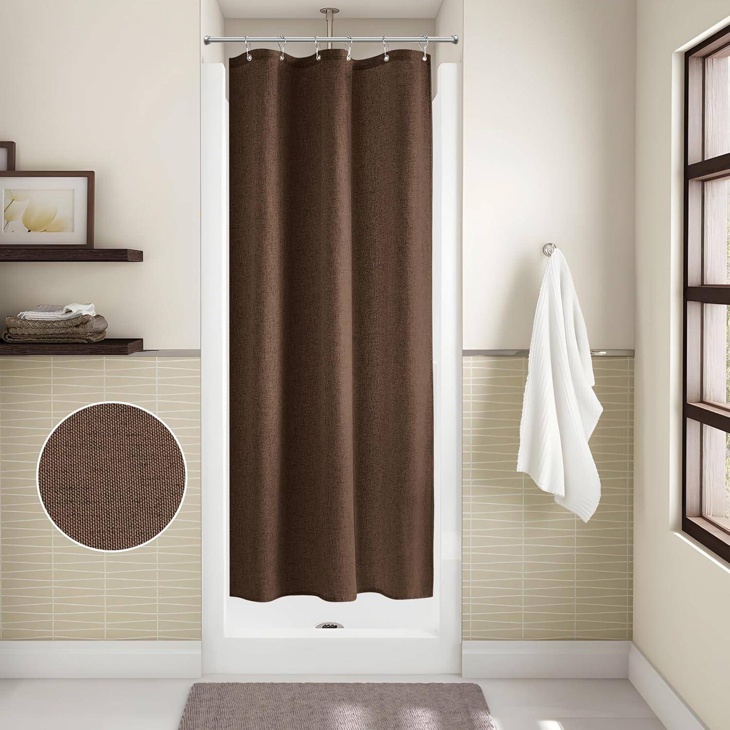 Duschvorhang 92x182cm Leinen Leinen Braun H182 x B92 cm 1er Pack