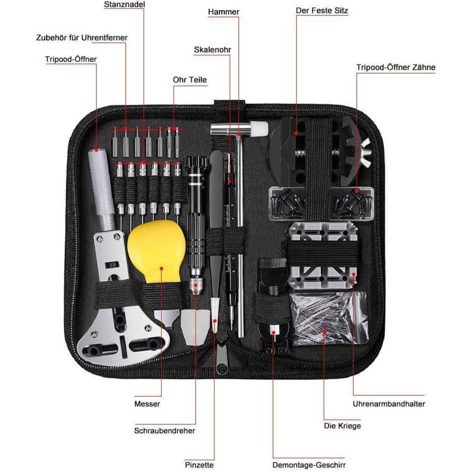 Uhrenwerkzeug Gehäuseöffner Stiftausdrücker Dunkelschwarz