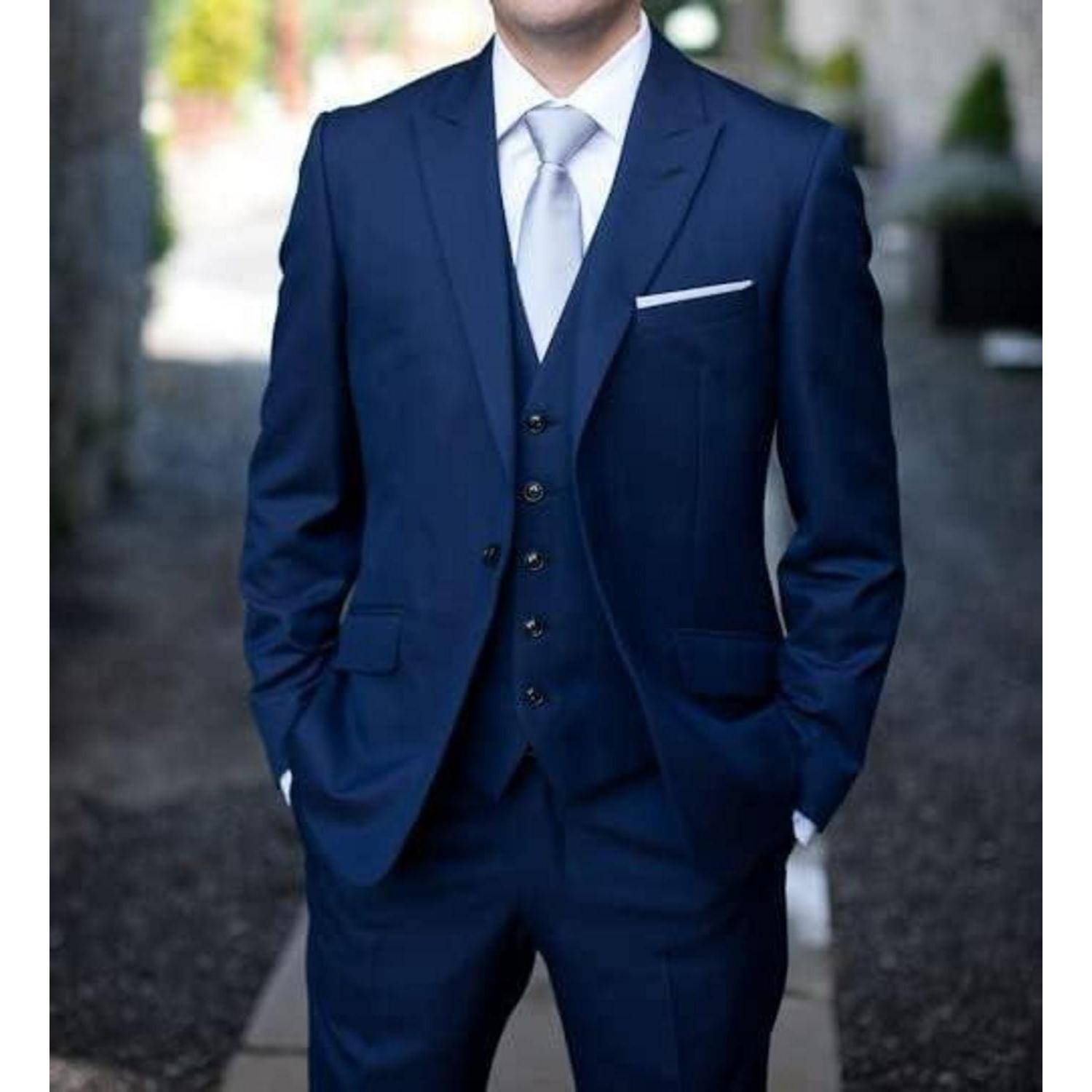 Krawatte Herren Einstecktuch Set Hochzeit Party Grau Einheitsgröße