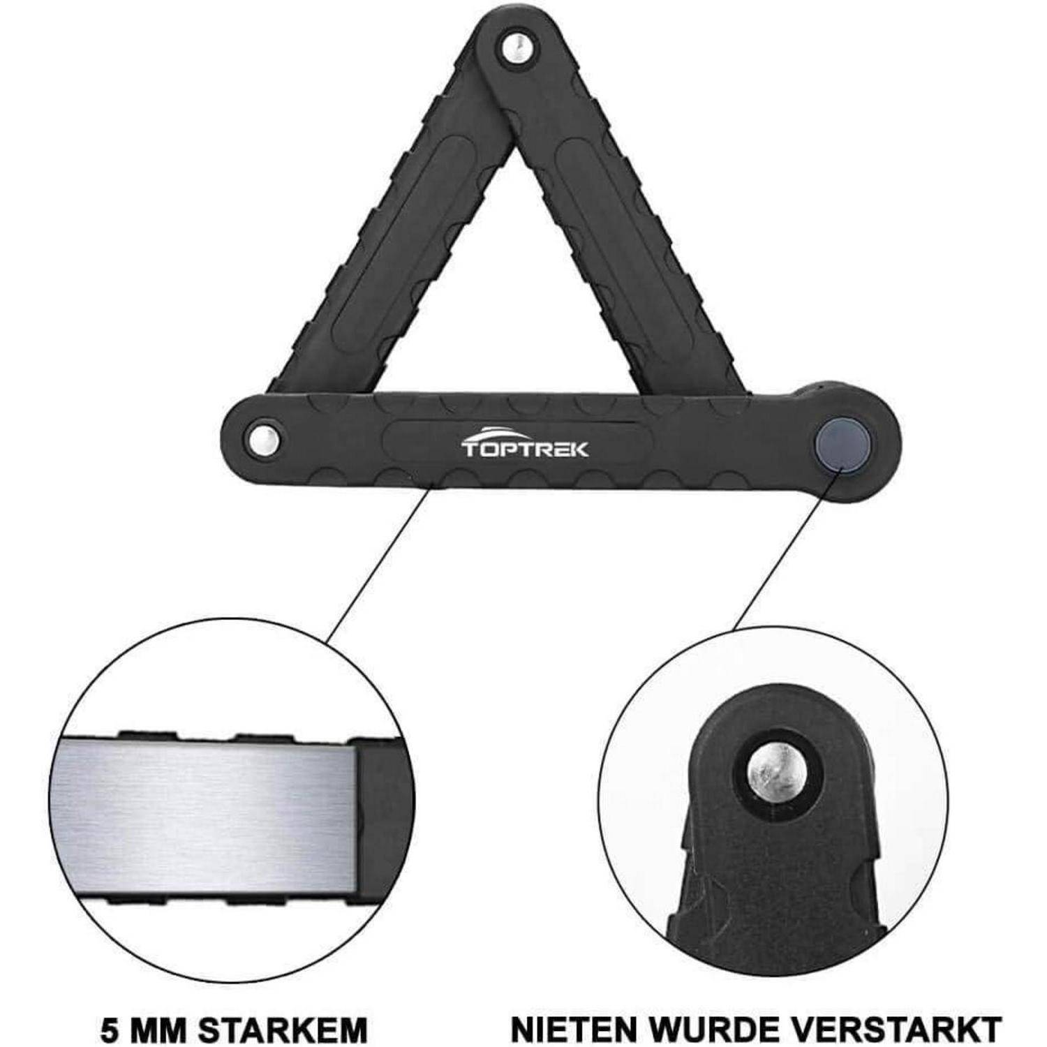 Faltschloss Fahrrad mit Halterung Schlüssel Lang 94cm 8 Gelenken Level