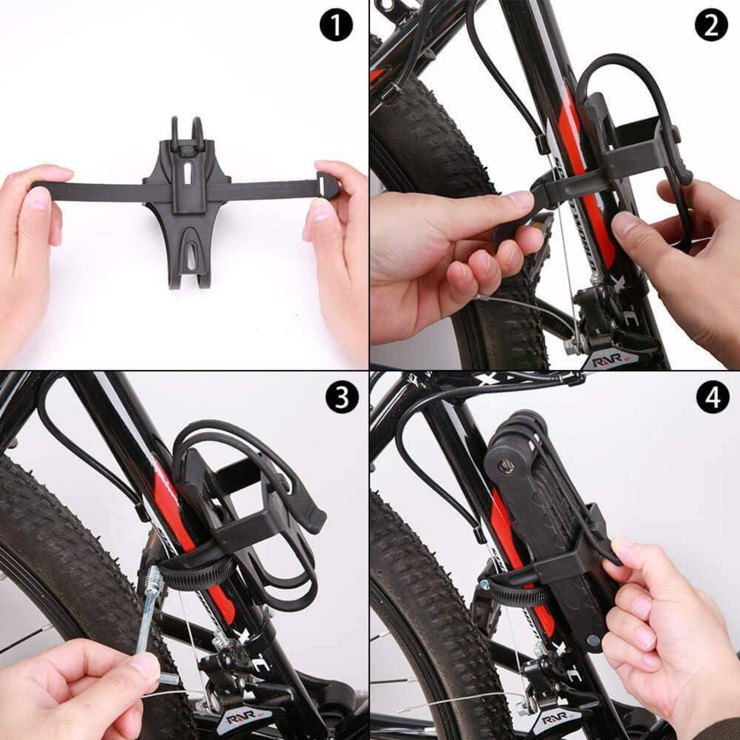 Faltschloss Fahrrad mit Halterung Schlüssel Lang 94cm 8 Gelenken Level