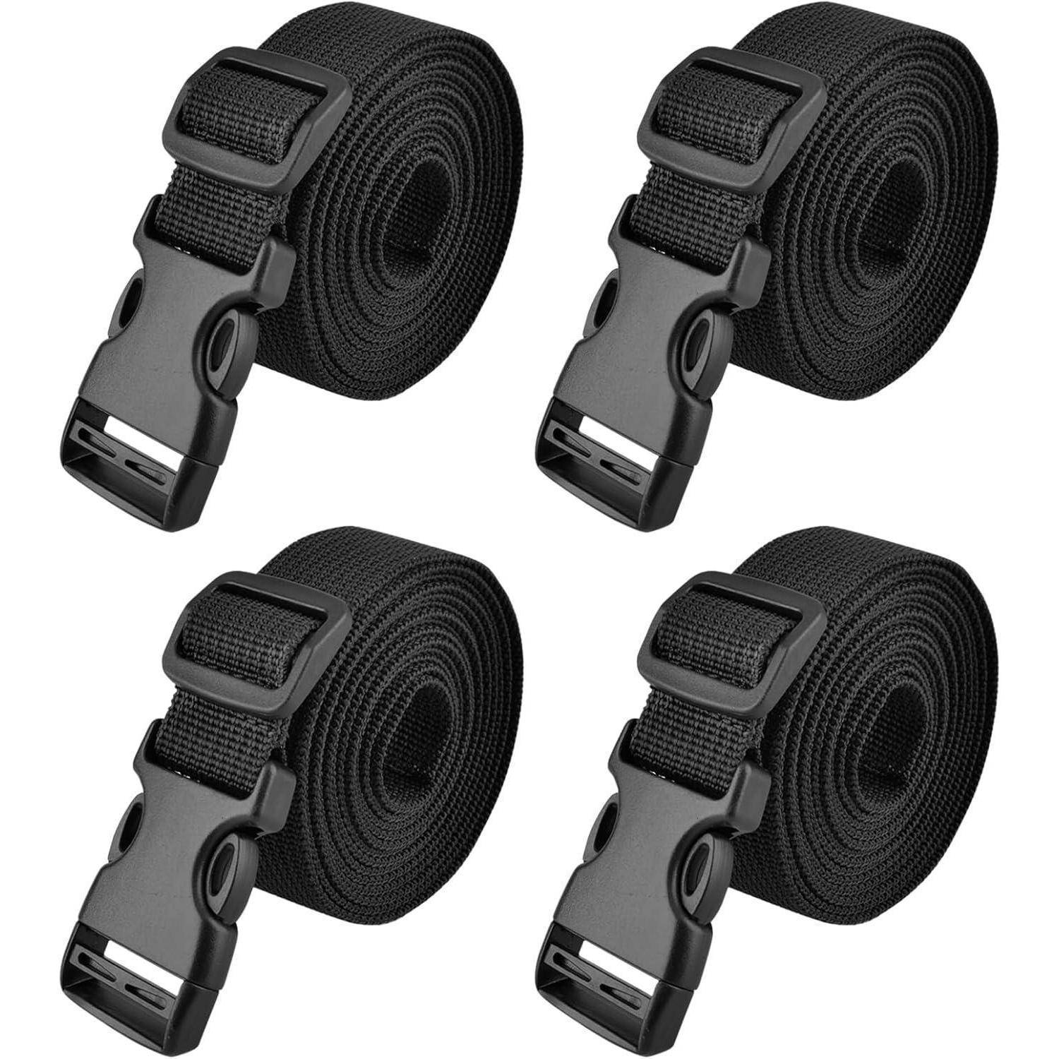 Gurtband Nylon Schnallen 4 Stück Schwarz 25mm 2m
