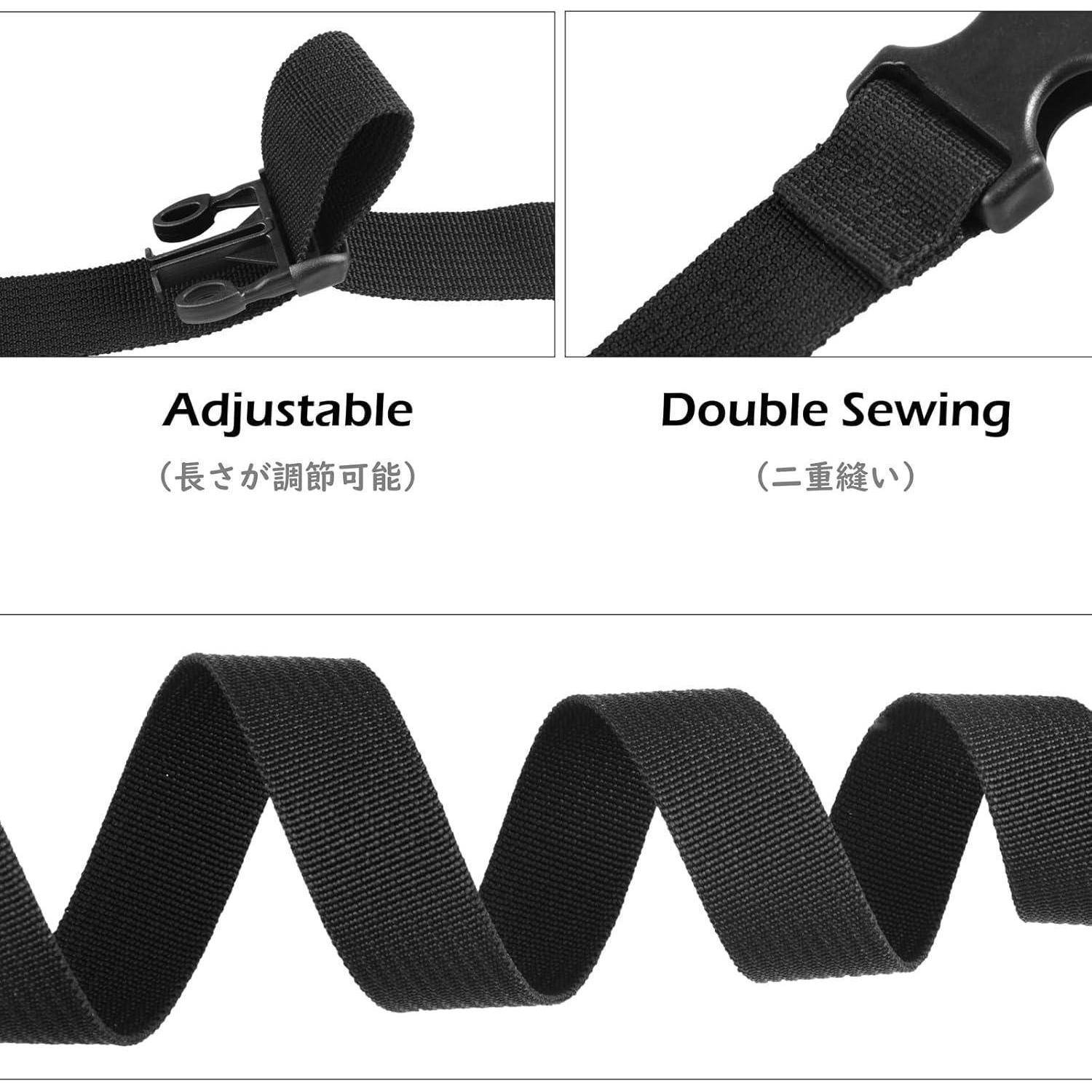 Gurtband Nylon Schnallen 4 Stück Schwarz 25mm 2m