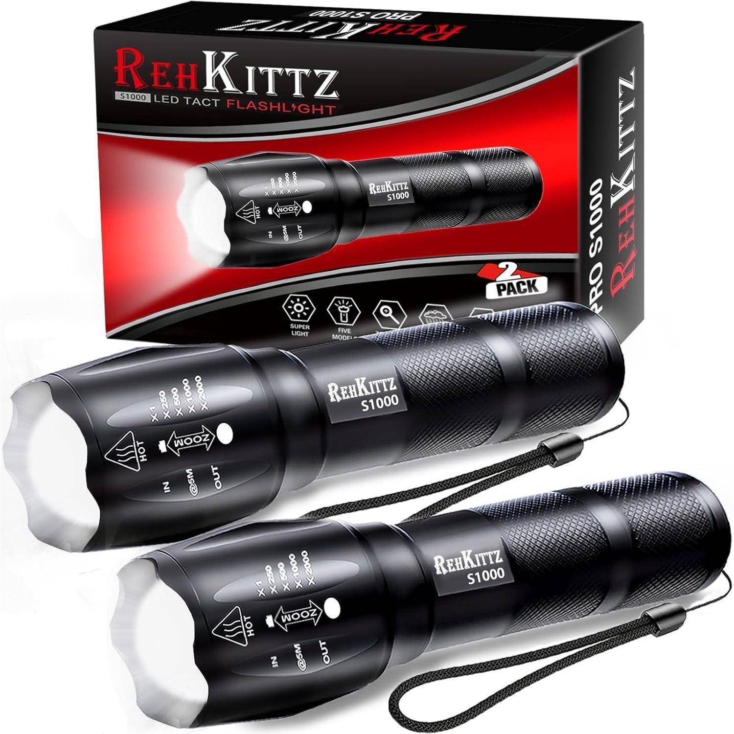 Taschenlampe LED Extrem Hell Tragbare Handlampe 2 Stück 2000 Lumen