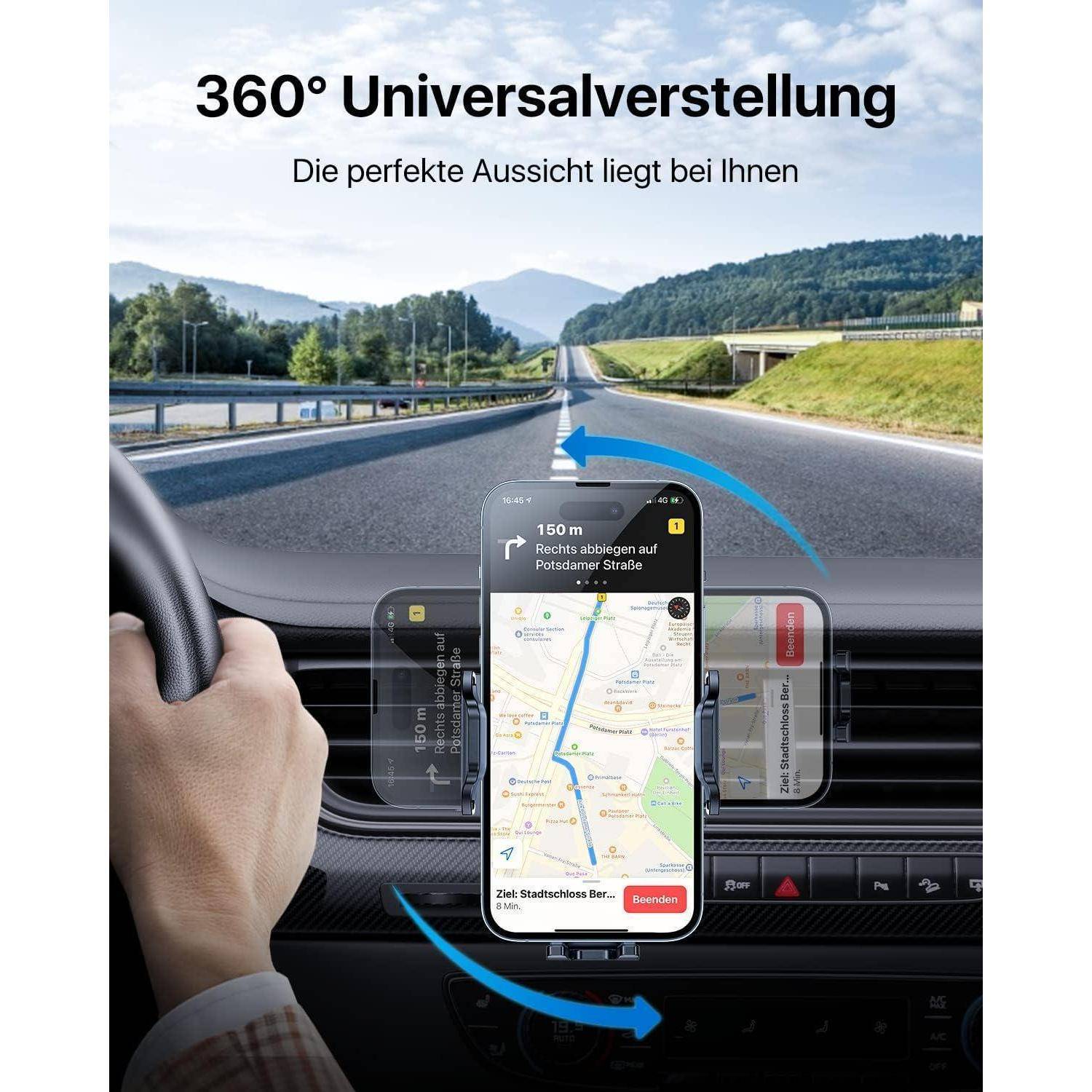 Handyhalterung Auto Lüftung 2024 Upgrade Kfz Halterung 360° Drehbar