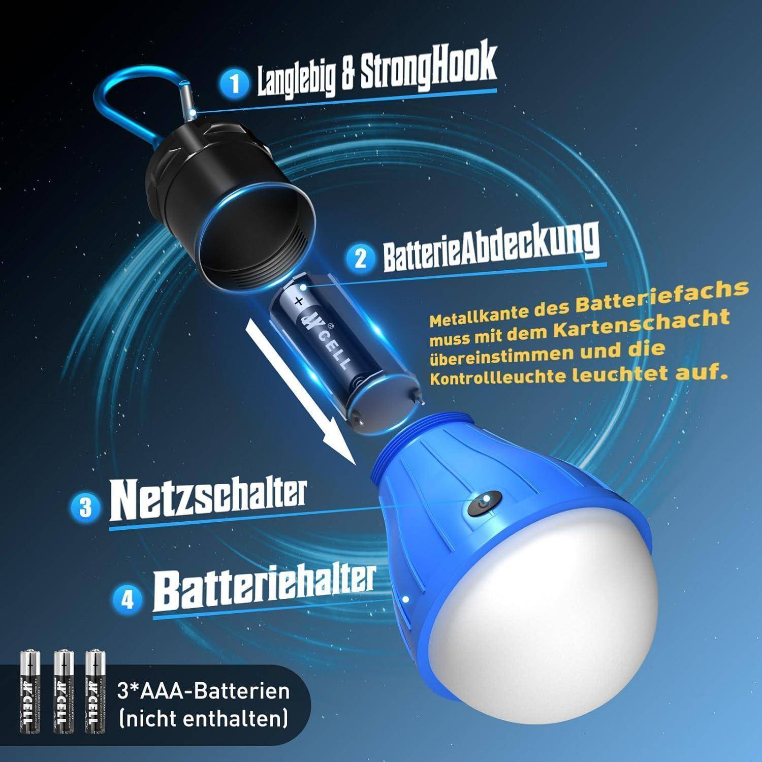 Campinglampe LED Zeltlampe Notlicht Laterne für Camping Angeln Outdoor