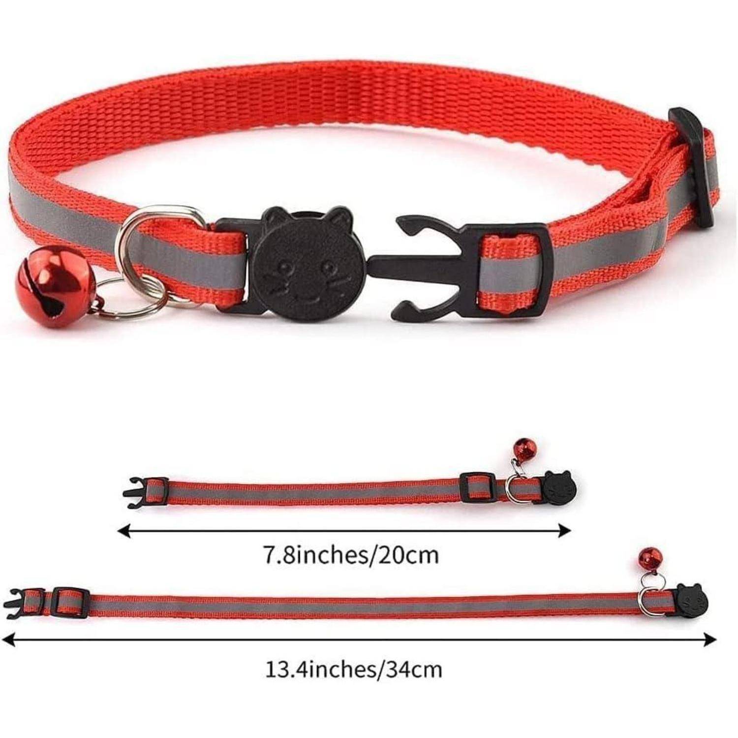 12er Set Katzenhalsband Glöckchen Schnellverschluss Reflektierend