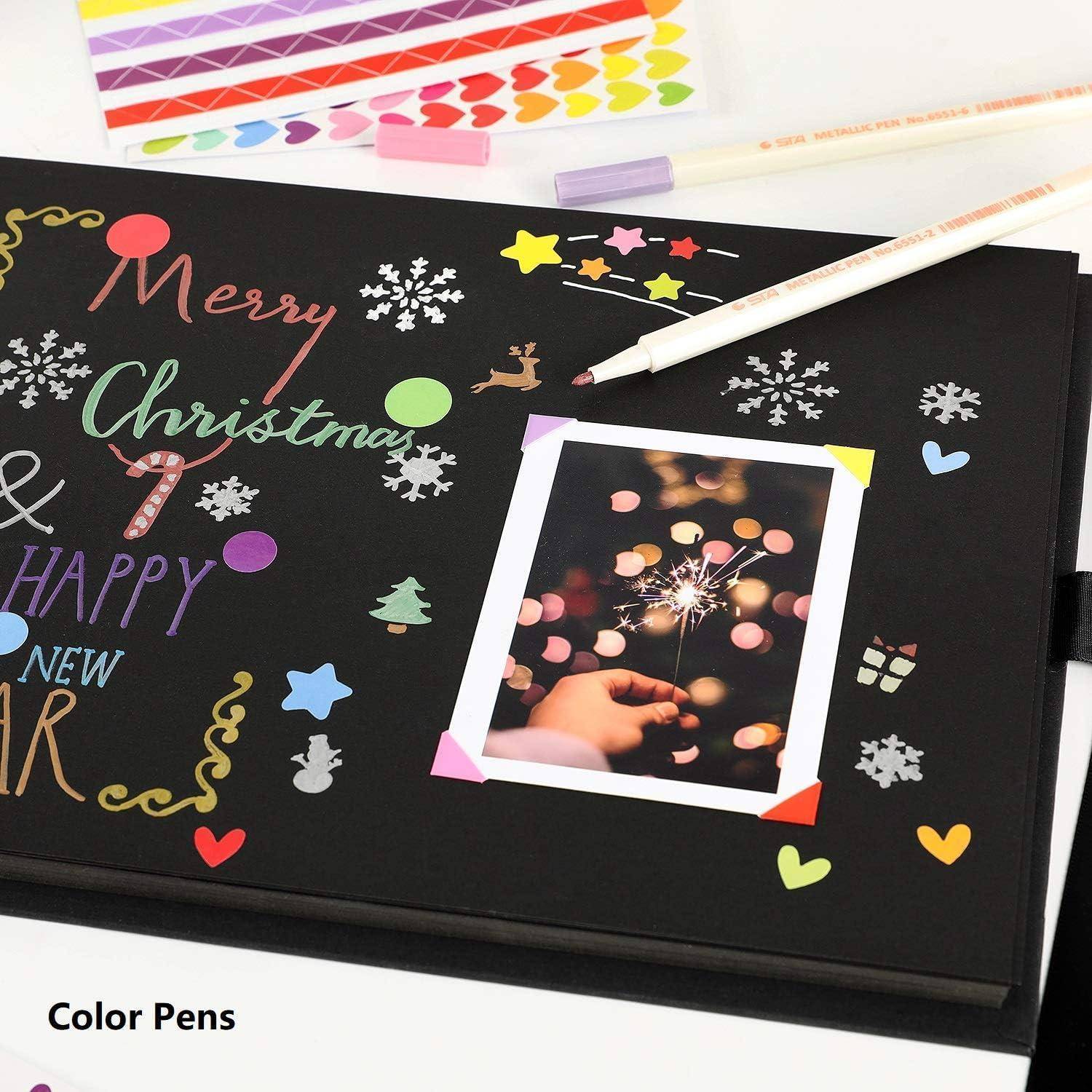 Fotoalbum zum Selbstgestalten 80 Schwarze Seiten Scrapbook 28x21cm