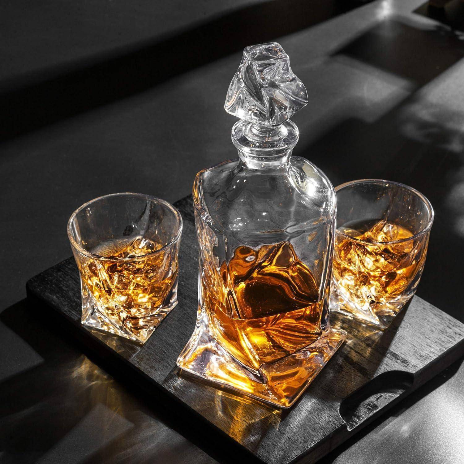 7-teiliges Whisky Dekanter und Gläser Set, Bleifrei Kristallglas, 800