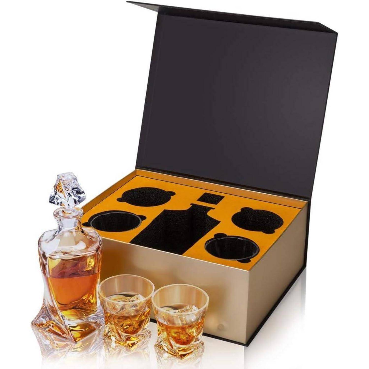 Whisky Karaffe und Gläser Set 800 ml Kristall Whiskey Dekanter