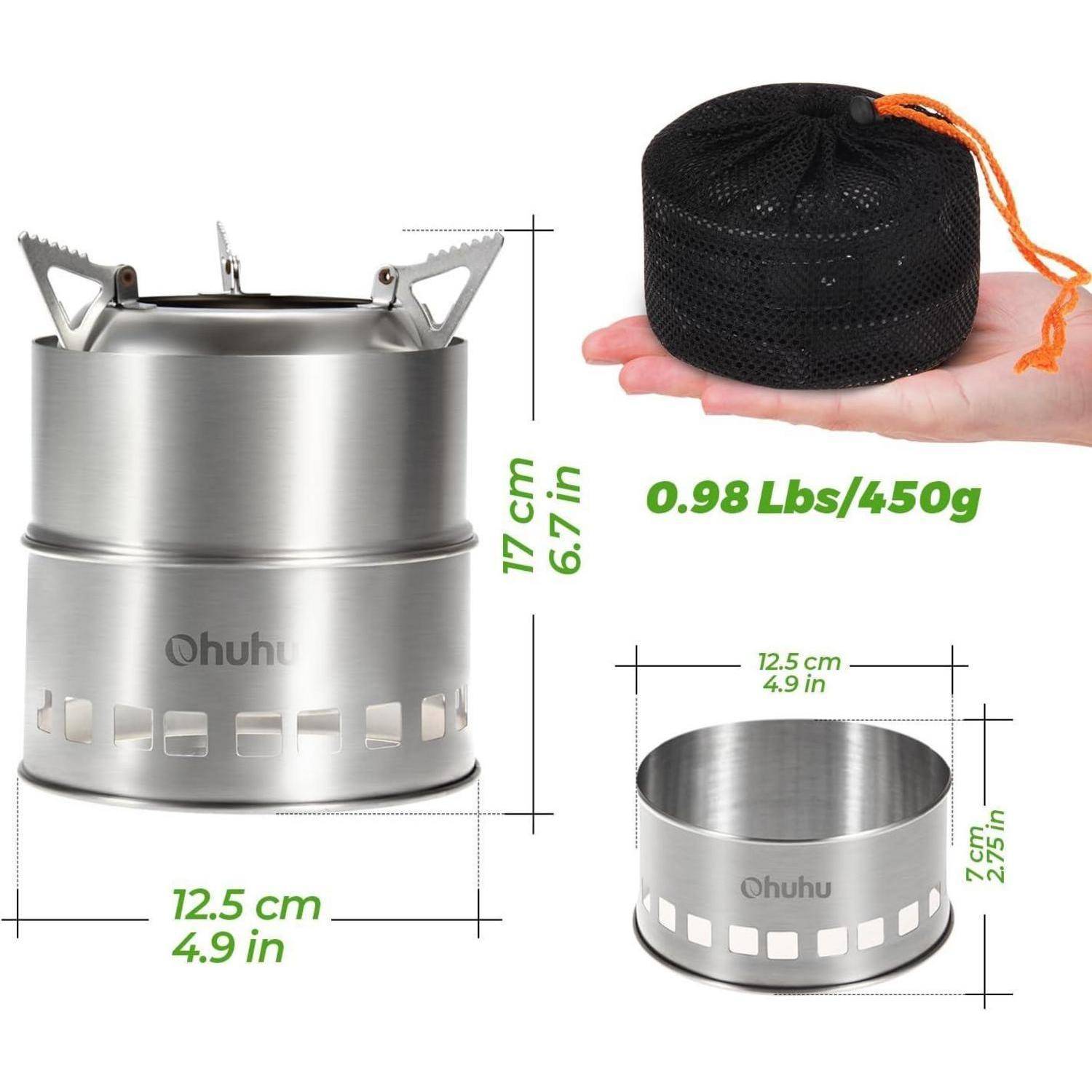 Hobo Kocher Camping Outdoor Ofen Edelstahl BBQ Picknick Wandern