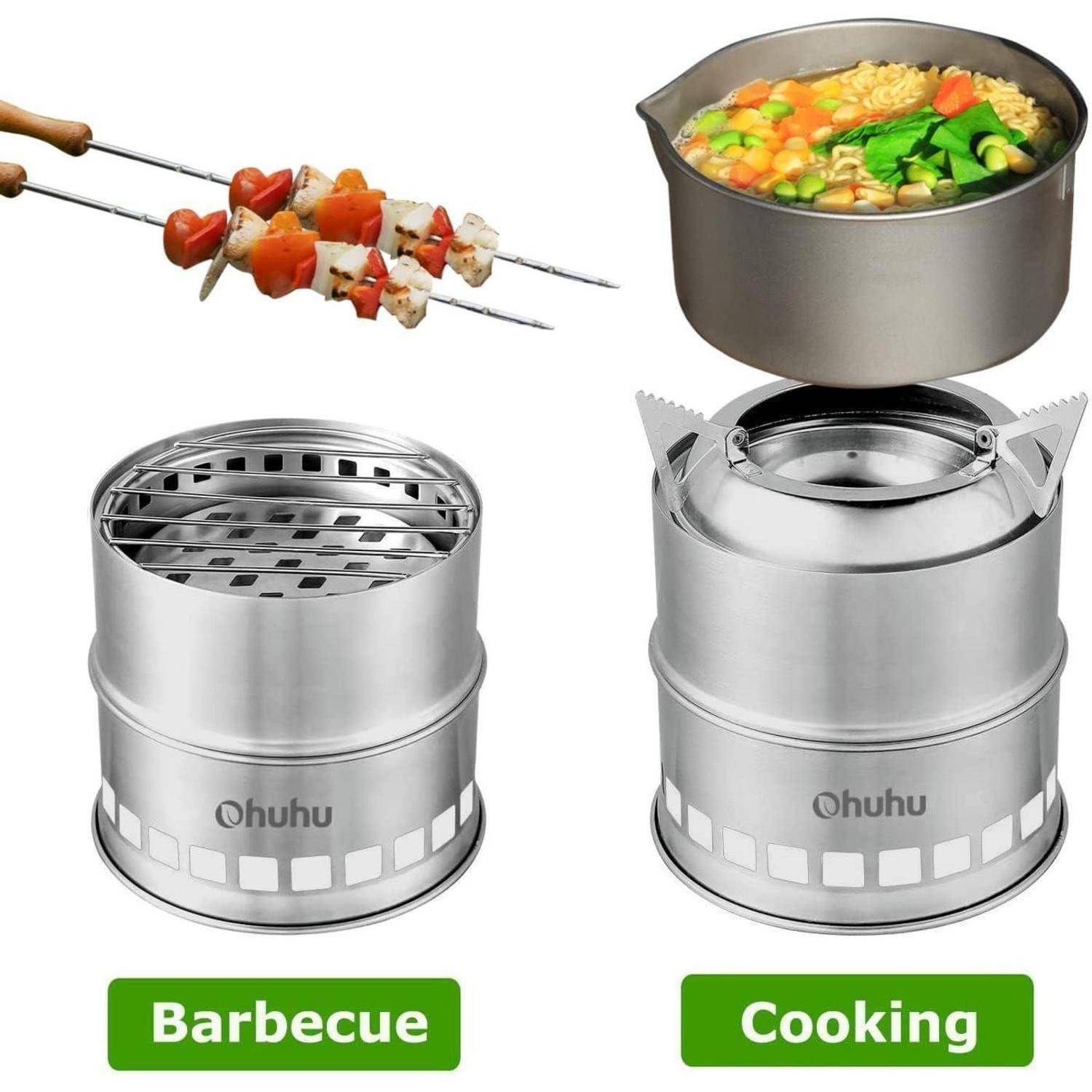 Hobo Kocher Camping Outdoor Ofen Edelstahl BBQ Picknick Wandern