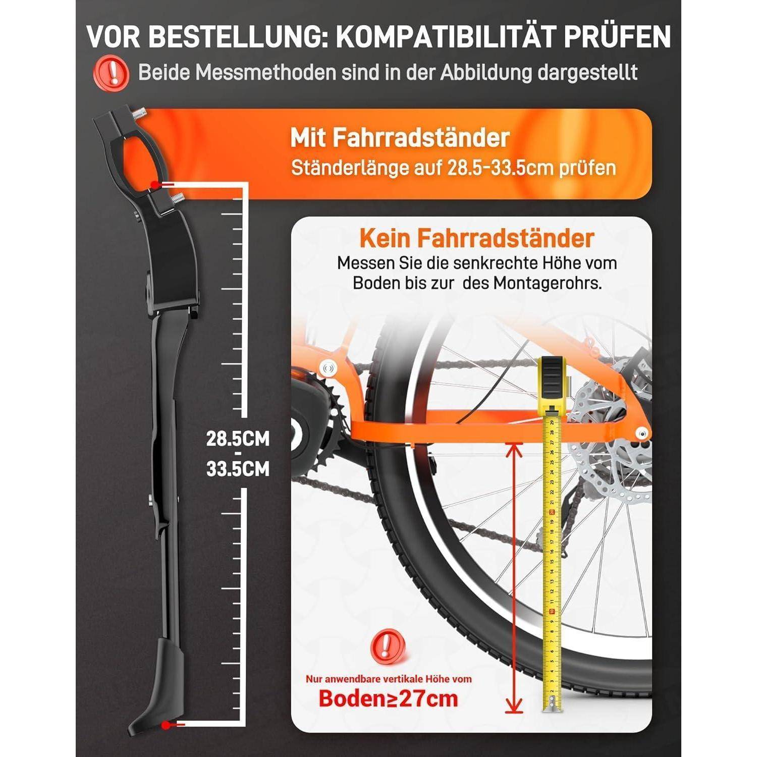Fahrradständer 24-28 Zoll Höhenverstellbar Universal Seitenständer