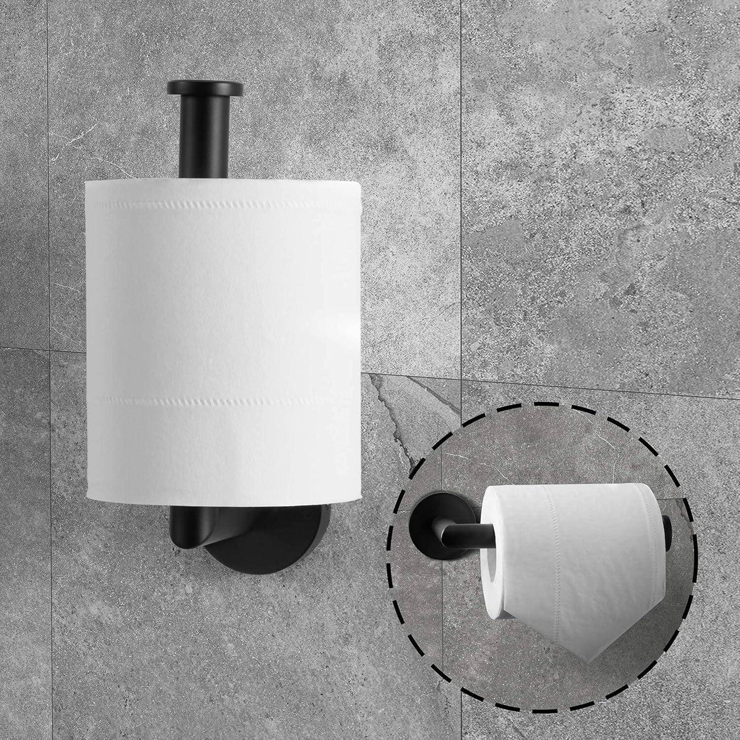 Toilettenpapierhalter Edelstahl Matt Schwarz für Küche Badzimmer WC