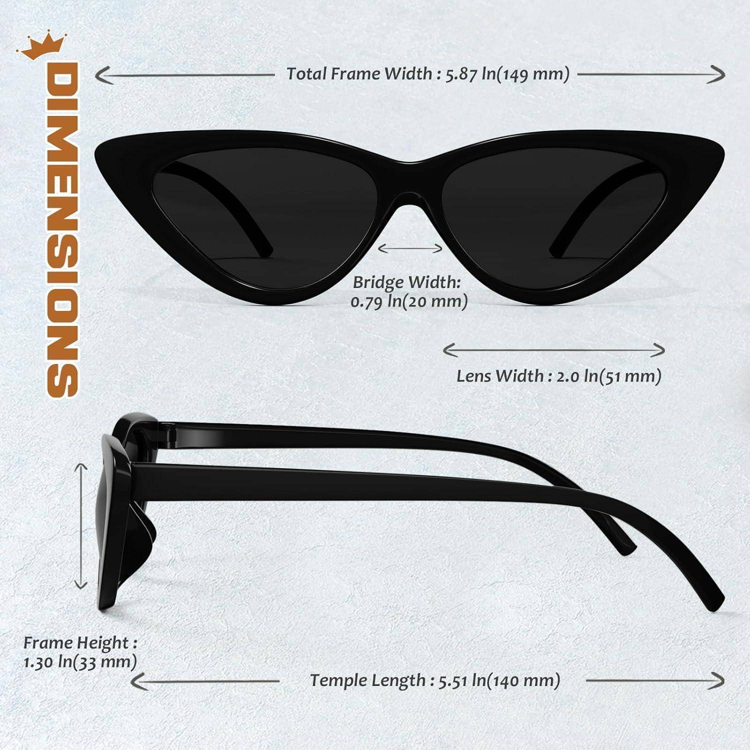 Vintage Katzenauge Sonnenbrille Damen Cateye Retro 90er UV400 Schutz