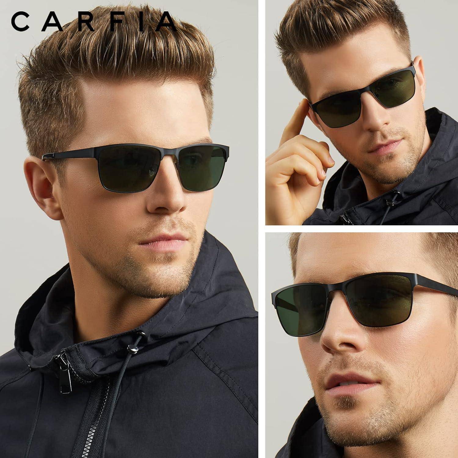 Polarisierte Herren Sonnenbrille Metallrahmen UV 400 Sportbrille