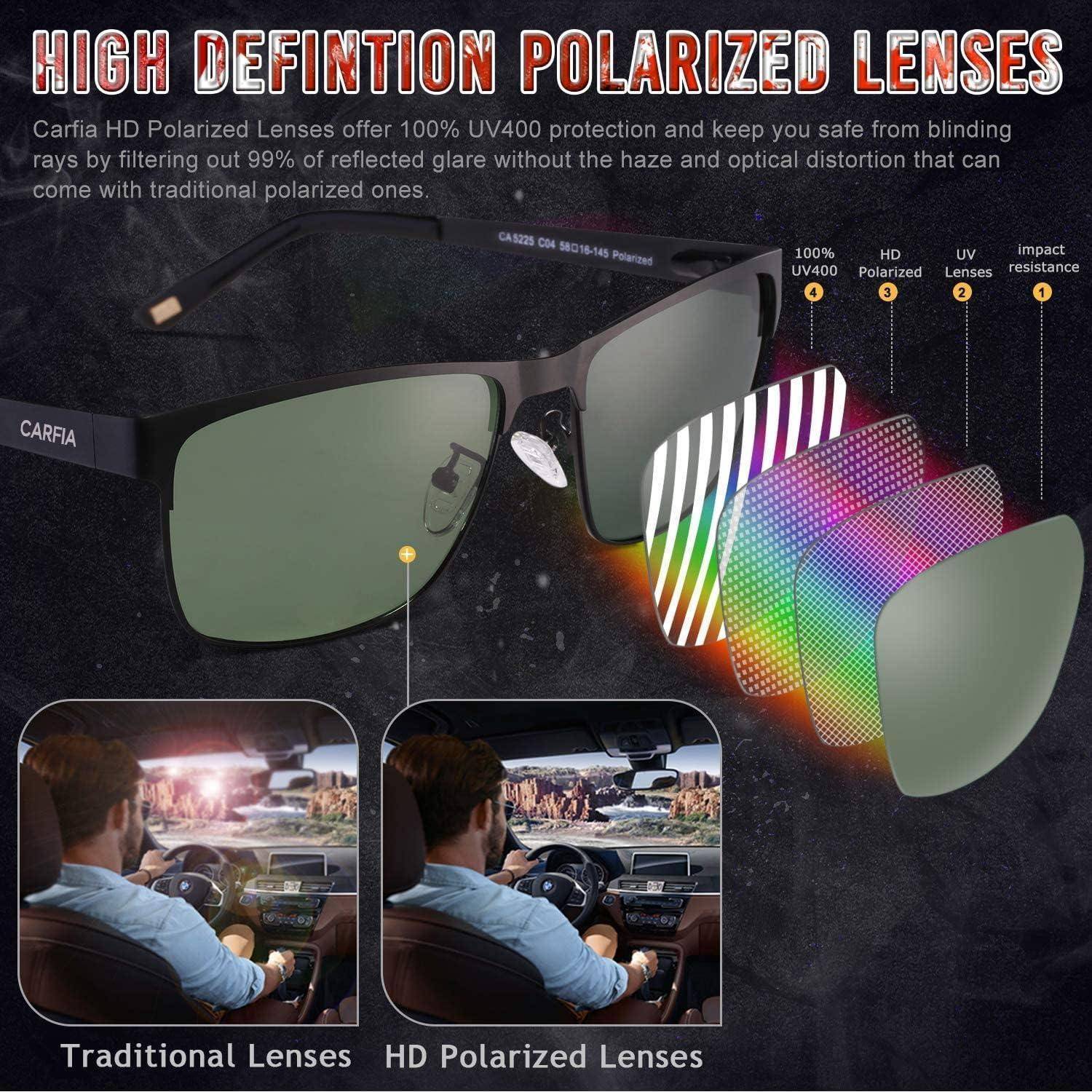 Polarisierte Herren Sonnenbrille Metallrahmen UV 400 Sportbrille