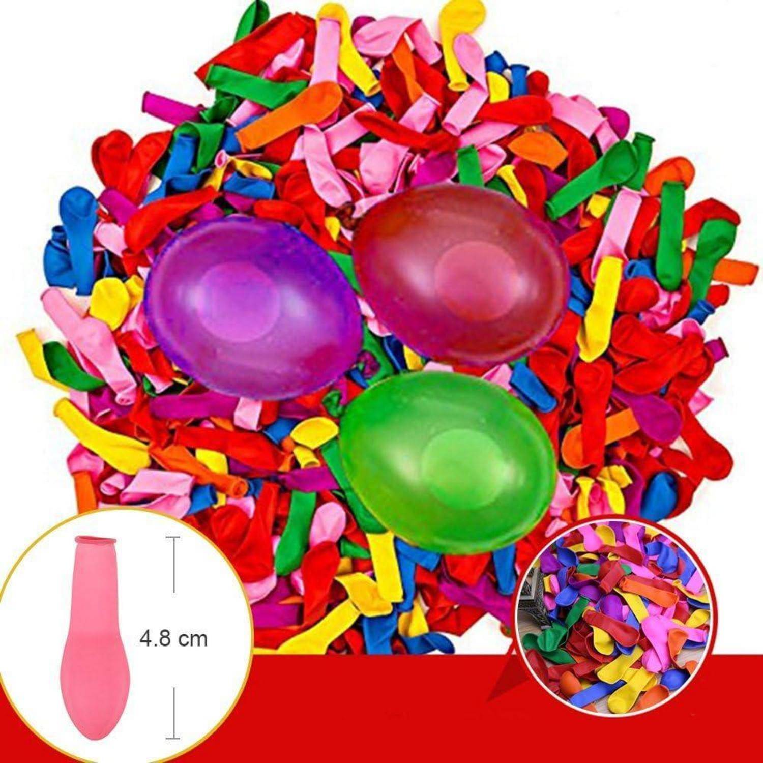 Wasserbomben Wasserballons Bunt Mix, 1000 Latex Wasserballons