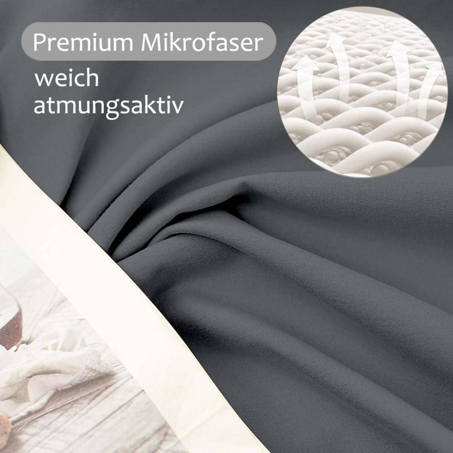 Bettwäsche Microfaser 1 Bettbezug 200x200cm + 2 Kissenbezug 80x80cm