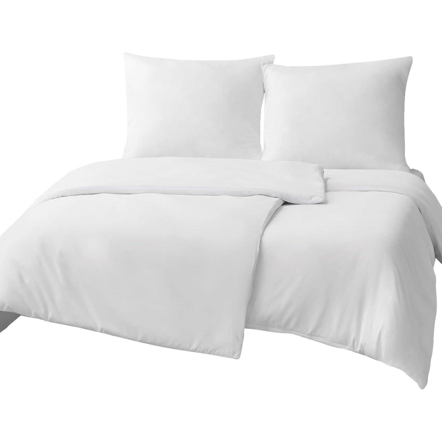 Bettwäsche 135x200 Weiß 4tlg Mikrofaser Reißverschluss