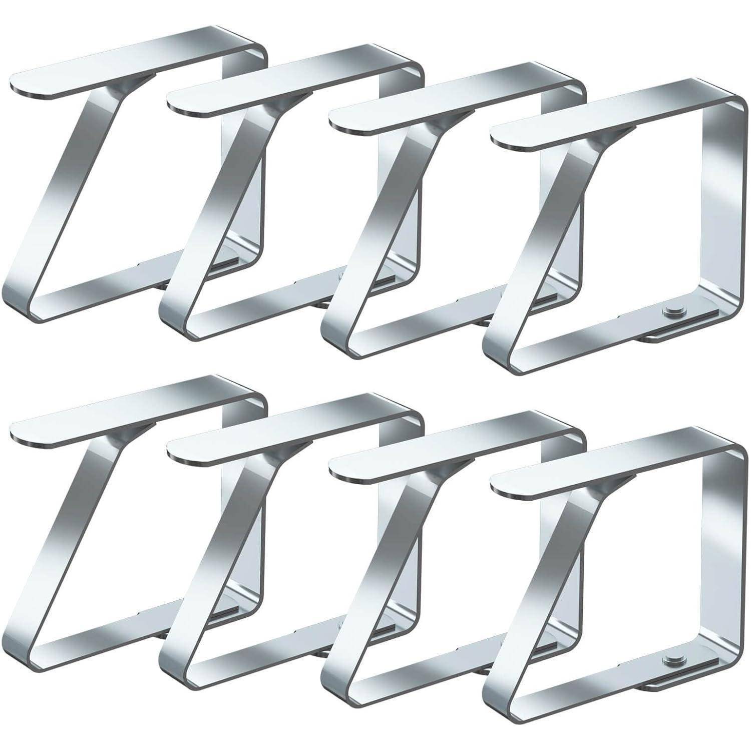 8 Stück Edelstahl Tischtuchklammern Tischtuch Clips Silber 3cm