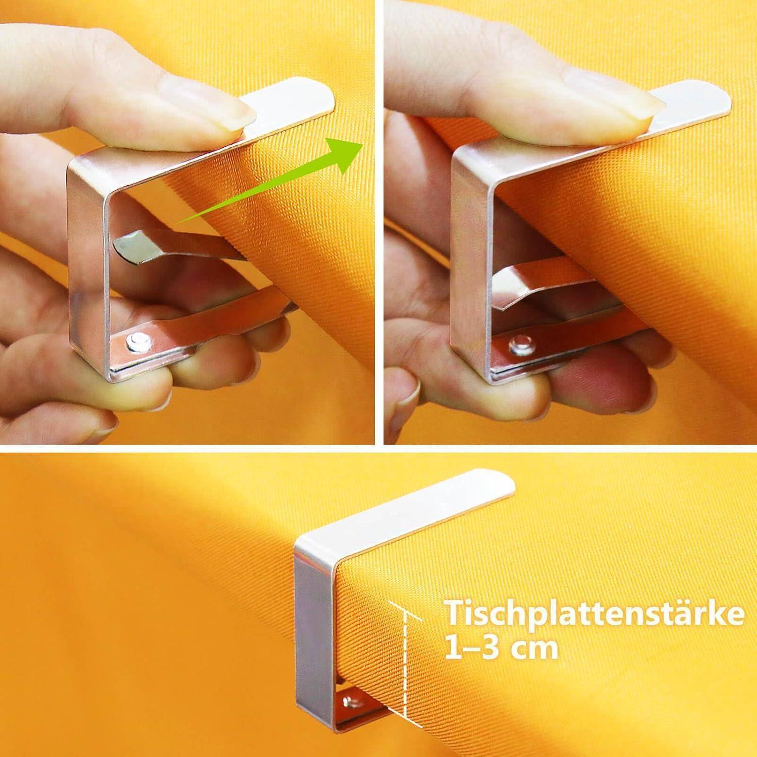 8 Stück Edelstahl Tischtuchklammern Tischtuch Clips Silber 3cm