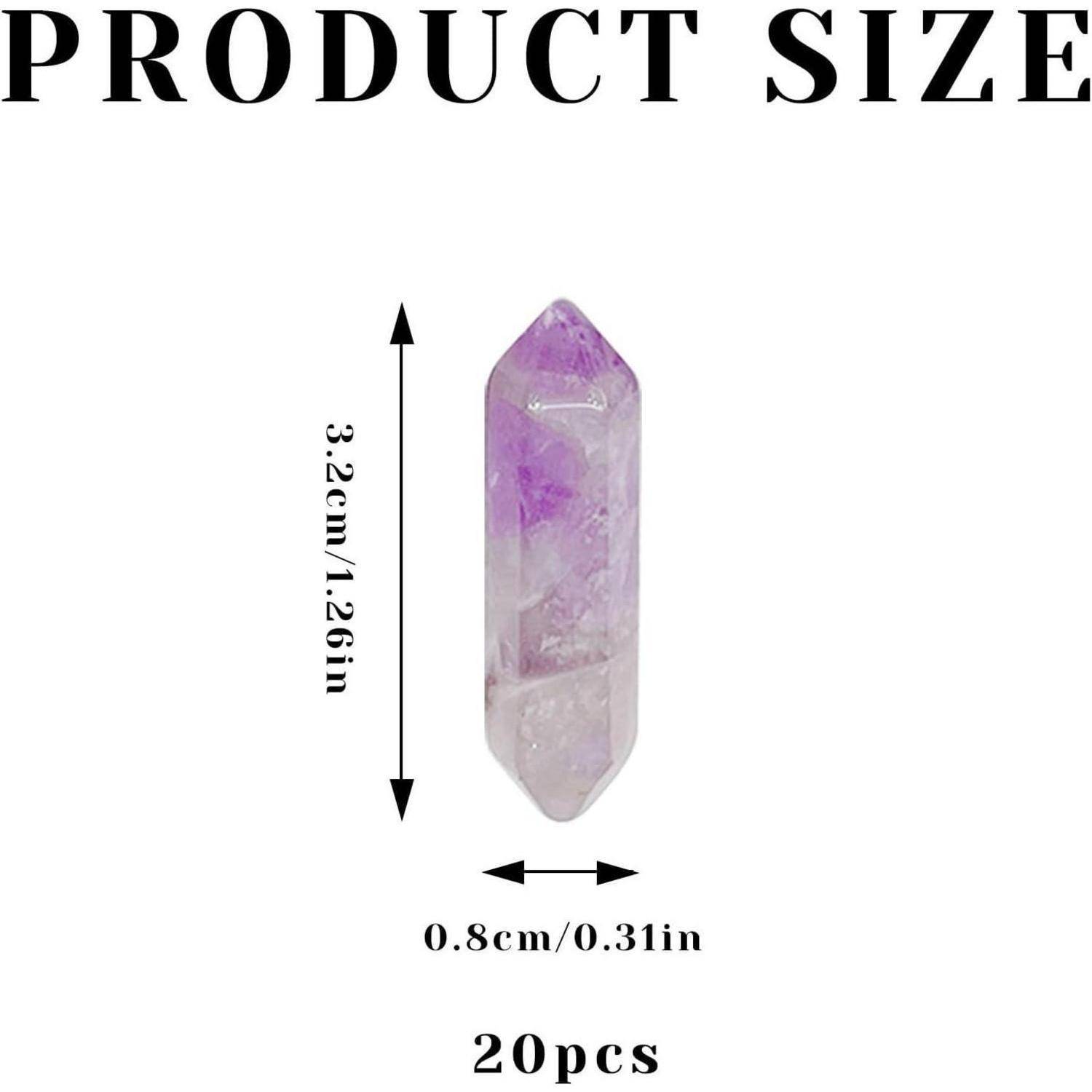 20 Stück Sechseckige Heilkristalle Set Edelstein Chakra Amethyst